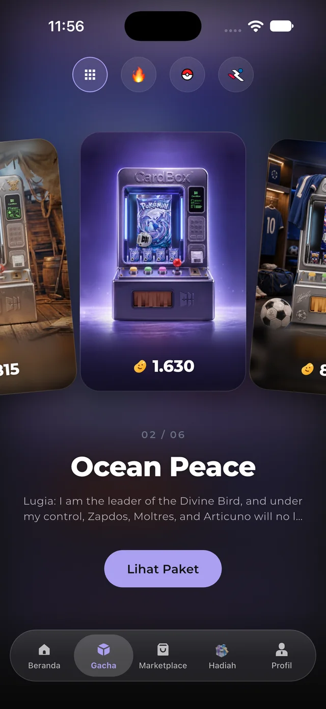 KoleBox Gacha screen